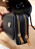 کیف دوشی سگک دار ساده مشکی کد